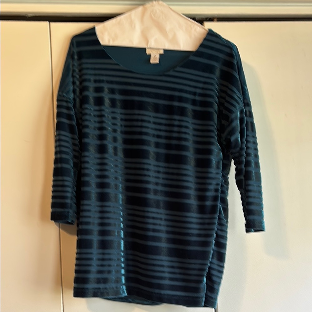 Striped Teal and Black Top